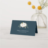 Witte magnolia roze bloemen bruiloft plaats kaart plaatskaartje (Achterkant)