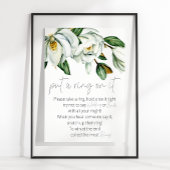 Witte Magnolia Rustic Floral zet een ring op het s Poster
