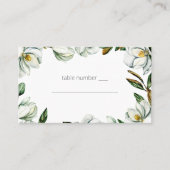 Witte Magnolia Rustieke Bloemen Huwelijk Escort Ka Plaatskaartje (Voorkant)