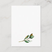 Witte Magnolia Rustieke Bloemen Huwelijk Informatiekaartje (Achterkant)