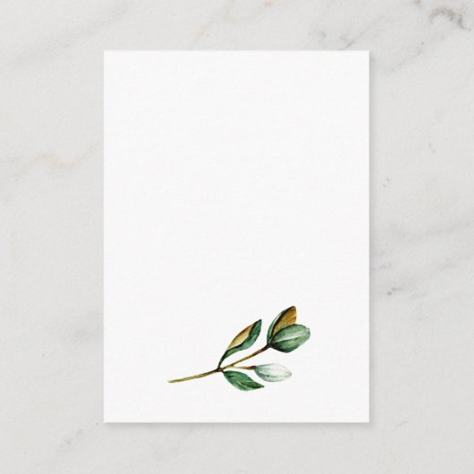 Witte Magnolia Rustieke Bloemen Huwelijk Informatiekaartje (Achterkant)