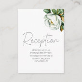 Witte Magnolia Rustieke Bloemen Huwelijk Informatiekaartje (Voorkant)