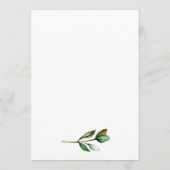 Witte Magnolia Rustieke Bloemen Huwelijk Menu (Achterkant)