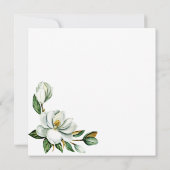 Witte Magnolia Rustieke Bloemen Huwelijksuitnodigi (Achterkant)
