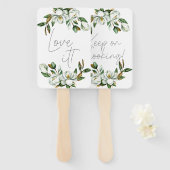 Witte Magnolia rustieke bloemen zeggen ja tegen de Handwaaier (Voorkant en achterkant)