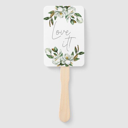 Witte Magnolia rustieke bloemen zeggen ja tegen de Handwaaier (Voorkant)