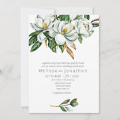 Witte Magnolia Rustieke Bloemige Bruiloft Kaart (Voorkant)