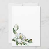 Witte Magnolia Rustieke Bloemige Bruiloft Kaart (Achterkant)