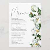 Witte Magnolia Rustieke Bloemige Bruiloft Menu (Voorkant)