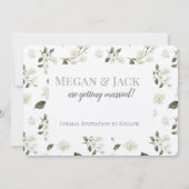 Witte Magnolia Save the Date Huwelijk (Achterkant)