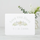 Witte Magnolia Save the Date Huwelijk (Staand voorkant)