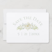 Witte Magnolia Save the Date Trouwkaart (Voorkant)