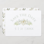 Witte Magnolia Save the Date Trouwkaart (Voorkant / Achterkant)