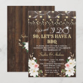 Witte Magnolia Schuur Slingers Lichten Na I DO BBQ Kaart (Voorkant / Achterkant)