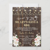 Witte Magnolia Schuur Slingers Lichten Na I DO BBQ Kaart (Voorkant)