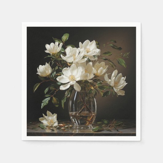 witte magnolia servet (Voorkant)