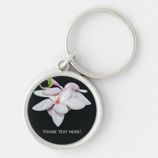 Witte Magnolia Sleutelhanger (Voorkant)