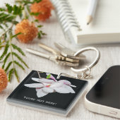 Witte Magnolia Sleutelhanger (Voorkant Rechts)