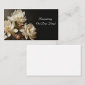 Witte magnolia tak met bloesem informatiekaartje (Voorkant / Achterkant)