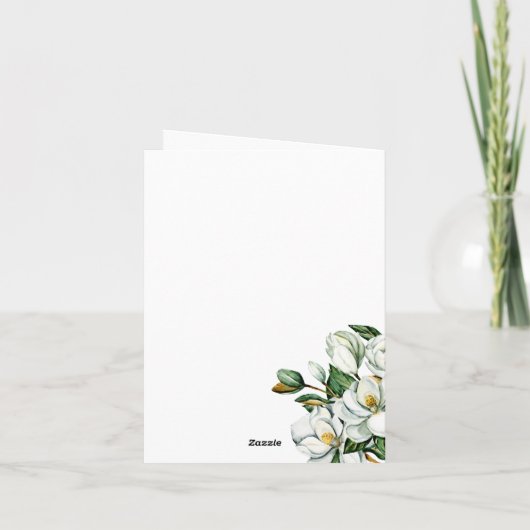 Witte Magnolia Verjaardag Kaart (Achterkant)