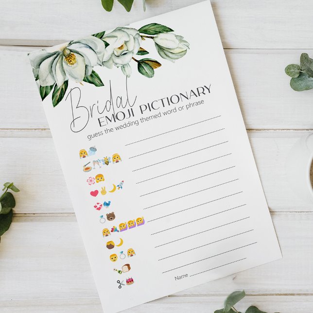 Witte Magnolia Vrijgezellenfeest spel Emoji Pictio (Creator heeft geüpload)