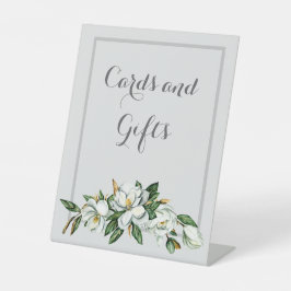 Witte Magnolia Vrijgezellenfeest teken Reclamebord Met Voetstuk