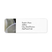Witte Magnolia Wedding Retour Adreslabels Etiket (Voorkant)