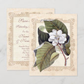 Witte Magnolia Zuidelijke Trouw Save the Date (Voorkant / Achterkant)