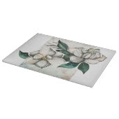 Witte Magnolias Botanische Glas Snijplank (Hoek)