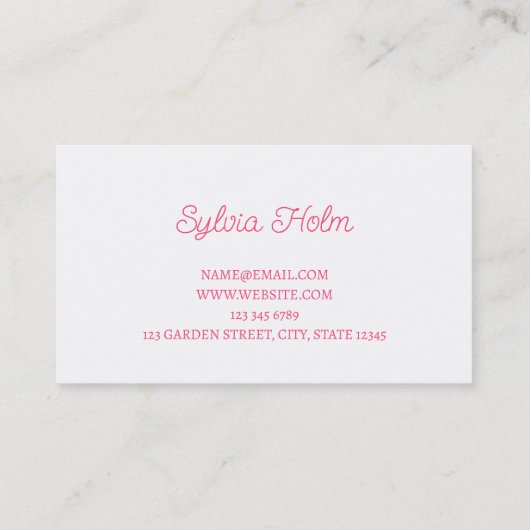 Witte Magnolias Botanische Persoonlijk Visitekaartje (Achterkant)