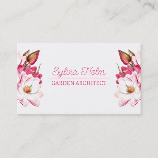 Witte Magnolias Botanische Persoonlijk Visitekaartje (Voorkant)