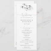 Witte Magnolia's Elegant Modern Huwelijksprogramma (Voorkant / Achterkant)