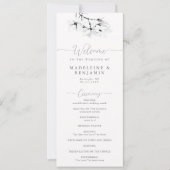 Witte Magnolia's Elegant Modern Huwelijksprogramma (Voorkant)