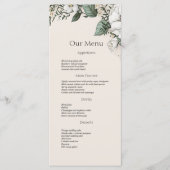 Witte Magnolia's en Vlinder Bruiloft Diner Menu (Voorkant)