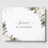 Witte Magnolias Floral Memorial Begrafenisfoto Gastenboek (Achterkant)