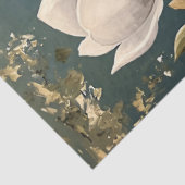 Witte Magnolia's op Blauwe Decoupage Tissue Pape Tissuepapier (Detail)