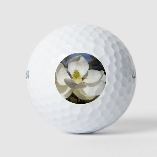 Witte Magnoliebloem en bijen Golfballen (Voorkant)