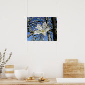 Witte Magnolievloer in de boom Poster (Keuken)