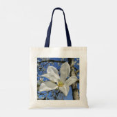 Witte Magnolievloer in de boom. Tote Bag (Achterkant)