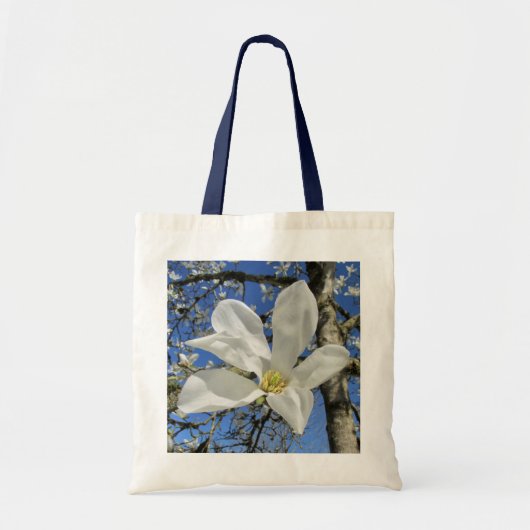 Witte Magnolievloer in de boom. Tote Bag (Voorkant)