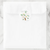 witte magnoliumbloem klassieke ronde sticker (Tas)