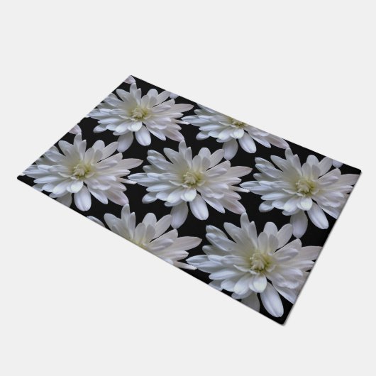 Witte maisachtige witte bloemen deurmat (Schuin)