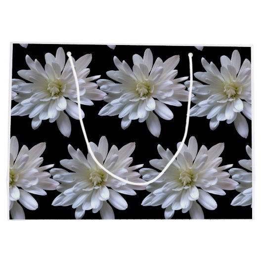 Witte maisachtige witte bloemen groot cadeauzakje (Achterkant)