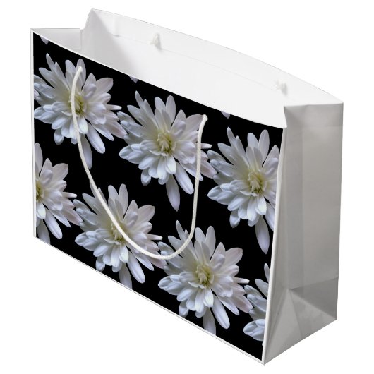 Witte maisachtige witte bloemen groot cadeauzakje (Achterkant Gekanteld)