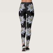 Witte maisachtige witte bloemen leggings (Achterkant)