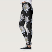 Witte maisachtige witte bloemen leggings (Links)