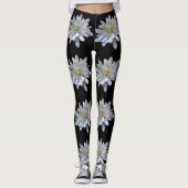 Witte maisachtige witte bloemen leggings (Voorkant)