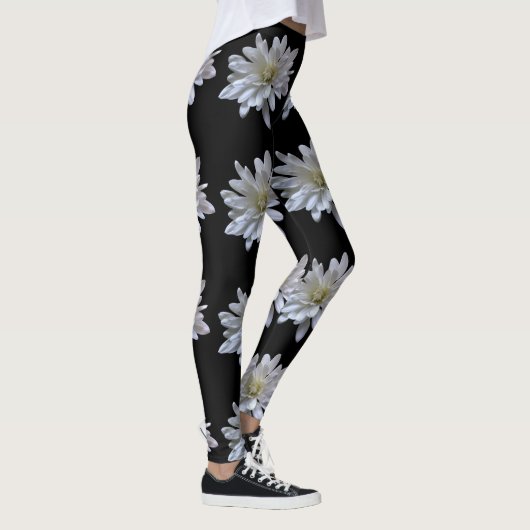 Witte maisachtige witte bloemen leggings (Rechts)
