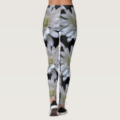 Witte maisachtige witte bloemen leggings (Achterkant)