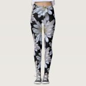 Witte maisachtige witte bloemen leggings (Voorkant)